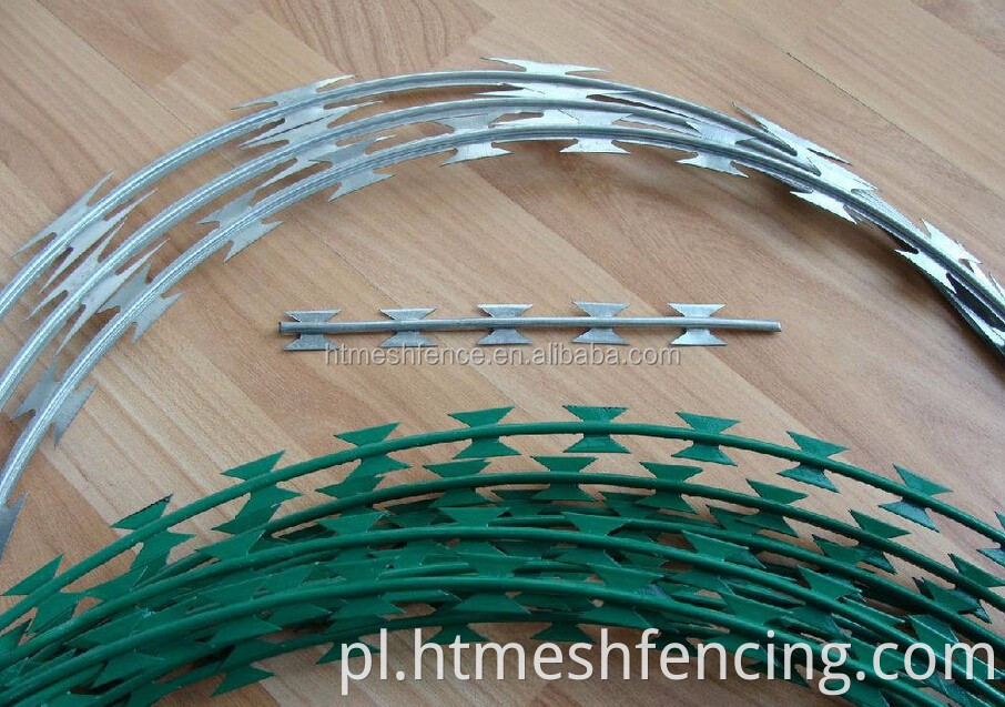 BTO-22 Green Powder Coated Concertina Razor Drut kolczasty